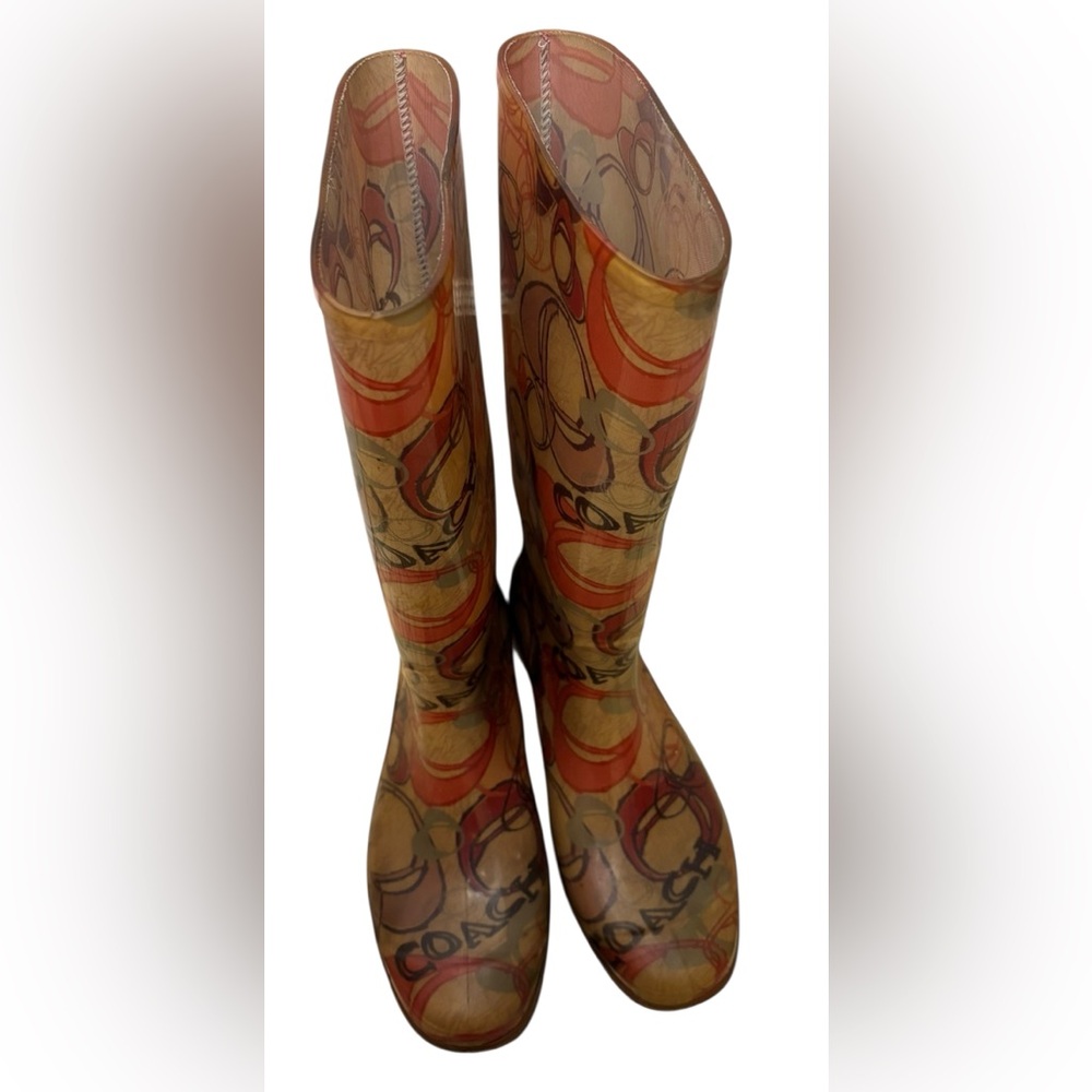 Coach Poppy Multi-Colored Rain Boots. Multicolored. Sz.8